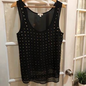 Silence & Noise sheer tank with gold stud detail